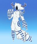  5:6 absurd_res anthro blue_stripes comm digital_media_(artwork) drawing fur hi_res stripes substar unknown_species white_body white_fur 