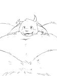 2022 96panda anthro belly big_belly blush duo hi_res kemono lutrine lying male mammal monochrome moobs mustelid navel overweight overweight_male sea_otter simple_background size_difference 