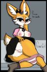  absurd_res aggressive_retsuko anthro anus black_eyes breasts cervid clothing female fenefell genitals hi_res horn mammal nipples open_mouth pussy sanrio solo tsunoda 