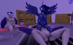  3d_(artwork) absurd_res anthro anthro_on_anthro anthrofied armor bat_pony bat_wings big_breasts blue_body blue_eyes breasts digital_media_(artwork) equid equine feathered_wings feathers female female/female friendship_is_magic grey_body hasbro headgear helmet hi_res horn mammal masturbation melee_weapon membrane_(anatomy) membranous_wings my_little_pony navel night_guard_(mlp) nipples nude polearm princess_luna_(mlp) royal_guard_(mlp) source_filmmaker spear spread_wings spreading straddling tongue tongue_out vaginal vaginal_masturbation weapon winged_unicorn wings yellow_eyes 