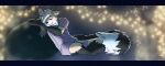  2020 anthro big_tail canid canine christmas_lights clothed clothing colored dark_body dark_fur digital_drawing_(artwork) digital_media_(artwork) digital_painting_(artwork) digitigrade fox full-length_portrait fur head_tuft leaning line_art lying male mammal pajamas portrait shaded sinser smile solo tired tuft white_body white_fur widescreen 
