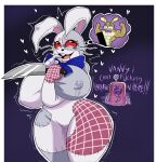  &lt;3 big_breasts breast_play breasts burntrap_(fnaf) clothing costume duo english_text exclamation_point female five_nights_at_freddy&#039;s five_nights_at_freddy&#039;s:_security_breach hi_res humanoid imagination knife kouh lagomorph leporid male mammal nipples rabbit red_eyes scottgames spring_bonnie_(fnaf) text thinking vanny_(fnaf) video_games whiskers 