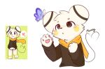  &lt;3 ambiguous_gender anthro arthropod blush butterfly clothing hi_res insect lepidopteran mammal mouse murid murine paws rodent scarf solo standing sweater topwear voidphanties_(artist) 