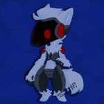  anthro archion blush chibi fluffy fluffy_tail fur looking_at_viewer machine male protogen solo unknown_artist white_body white_fur 