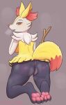  2022 absurd_res adra_(artist) anthro belly black_body black_eyebrows black_fur blush bodily_fluids braixen breasts canid eyebrows female fur genital_fluids genitals hi_res inner_ear_fluff looking_at_viewer mammal multicolored_body multicolored_fur musk nintendo pok&eacute;mon pok&eacute;mon_(species) pussy pussy_juice red_body red_fur red_inner_ear_fluff red_tail slightly_chubby solo sweat tongue tuft two_tone_tail video_games white_body white_fur wide_hips yellow_belly yellow_body yellow_breasts yellow_ears yellow_fur yellow_tail 