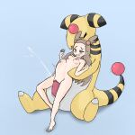 2022 abdominal_bulge ahegao ampharos anthro big_penis blue_background bodily_fluids breasts brown_eyes brown_hair clenched_teeth clitoris drooling duo ejaculation eyes_closed feet female genital_fluids genitals gym_leader hair hi_res huge_penis human interspecies jasmine_(pok&eacute;mon) looking_pleasured male male/female mammal motion_lines navel nintendo nipples penetration penis pok&eacute;mon pok&eacute;mon_(species) pok&eacute;philia pussy_ejaculation pussy_juice saeko_art saliva simple_background size_difference small_breasts striped_body stripes teeth toes vaginal vaginal_penetration video_games yellow_body young 