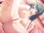  anus ass ayase_shion bed breasts game_cg green_hair komorebi_no_namikimichi large_breasts nipples nude purple_hair pussy short_hair solo spread_legs uncensored yuuki_mitsuru 