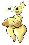  &lt;3 anthro anthrofied areola armless beady_eyes big_areola big_breasts big_nipples black_eyes breasts cumlord dialogue eyelashes female front_view genitals hi_res huge_areola huge_breasts huge_nipples humanoid looking_at_viewer mario_and_luigi_(series) mario_bros nintendo nipples nude open_mouth orange_areola orange_nipples pussy simple_background smile solo star star_sprite starlow talking_to_viewer text thick_thighs video_games waddling_head white_background wide_hips yellow_body 