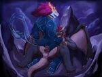  absurd_res anal anthro aurelion_sol_(lol) bodily_fluids cowgirl_position cum cum_in_ass cum_inside dragon duo from_front_position genital_fluids hi_res knot league_of_legends male male/male markings muscular on_bottom on_top riot_games sex thrisker video_games 
