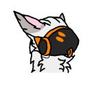  2_eyes anthro fur grey_body grey_fur machine male orange_eyes orange_tongue protogen solo tongue white_body white_fur 