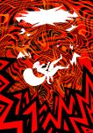 abstract_background absurd_res anthro deedoss falling felid feline fluff_(deedoss) hi_res high_contrast magic magic_user male mammal reality_warping red_background simple_background solo spiral_background 