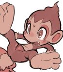  2022 anthro blush bodily_fluids chimchar colored_sketch female flat_chested genitals hi_res mammal monochrome nintendo nude open_mouth pok&eacute;mon pok&eacute;mon_(species) primate pussy simple_background sketch solo spread_legs spreading sweat uyu video_games white_background 