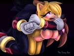  4:3 anthro breasts clothing duo eulipotyphlan fan_character female fur gloves handwear hazel_sky hedgehog imminent_sex male male/female mammal millowdoe navel nipples open_mouth pink_nipples sega sex shadow_the_hedgehog sonic_the_hedgehog_(series) teeth 