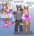  anthro balls blueballs blush bottomless canid canine casual_exposure clothed clothing father foreskin genitals hand_in_pocket hi_res hoodie humanoid_genitalia humanoid_penis hypnosis hypnotic_clothing male mammal mind_control parent penis pockets son topwear 
