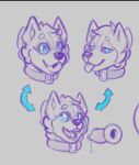  alphax10 anthro blue_eyes canid canine canis collar domestic_dog female gag gagged husky living_sex_doll mammal nordic_sled_dog penetrable_sex_toy_in_mouth sex_doll_transformation sketch solo spitz tongue tongue_out toysky transformation 