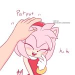  1:1 amy_rose amyrosesimp1 axe_(artist) color_edit colored disembodied_hand duo edit eulipotyphlan eyes_closed female fur hair happy head_pat hedgehog humanoid_hands mammal petting pink_body pink_fur pink_hair sega simple_background sonic_the_hedgehog sonic_the_hedgehog_(series) watermark white_background 