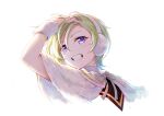  1girl blonde_hair colorful_dreams!_colorful_smiles!_(love_live!) love_live! love_live!_nijigasaki_high_school_idol_club mia_taylor purple_eyes setsu_(qjsj1993aa) short_hair simple_background solo teeth white_background winter_clothes 