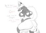  absurd_res anthro balls big_balls big_butt big_penis butt canid canine dialogue duo fan_character fur genital_focus genitals hair hi_res jozzz lucario male male/male mammal monochrome nintendo penis pok&eacute;mon pok&eacute;mon_(species) presenting presenting_hindquarters sketch solo tail_motion thick_thighs tongue tongue_out touching_balls video_games 