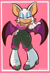  2022 absurd_res anthro blue_eyeshadow boots casroder chiropteran clothing eyeshadow female footwear gesture hi_res high_heeled_boots high_heels makeup mammal pointing rouge_the_bat sega solo sonic_the_hedgehog_(series) thick_thighs wings 