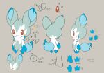  2020 ambiguous_gender anthro arm_markings biped blue_body blue_fur blue_inner_ear_fluff blue_markings blue_sclera blush blush_stickers canid chibi dated digital_media_(artwork) dipstick_tail eyes_closed featureless_crotch featureless_feet flam_(trinity_trigger) flat_colors fluffy fur furyu gloves_(marking) grey_background happy head_tuft inner_ear_fluff japanese_text leg_markings light_body light_fur mammal markings mitten_hands model_sheet multicolored_body multiple_poses neck_tuft nude official_art open_mouth open_smile pose pupils red_eyes semi-anthro simple_background smile socks_(marking) solo standing tail_markings text trigger_(trinity_trigger) trinity_trigger tuft unknown_artist white_body white_fur white_pupils 