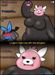  age_difference al_gx anthro bewear big_breasts blue_body blush breasts cave comic delivery_(commerce) dialogue duo embrace english_text female hi_res illusion lucario male mammal mature_female nintendo pink_body plant pok&eacute;mon pok&eacute;mon_(species) pok&eacute;mon_mystery_dungeon scarf size_difference story text ursid video_games 