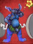  alien anthro disney exercise experiment_(lilo_and_stitch) foreskin genitals hi_res lilo_and_stitch looking_at_viewer male muscular penis slightly_chubby solo stitch_(lilo_and_stitch) weightlifting workout yagi_b._(artist) 