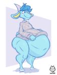  animal_crossing anthro bovid caprine chonky goat hi_res horn imafetish ish male mammal navel nintendo overweight sherb_(animal_crossing) solo thick_thighs video_games 