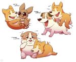  2022 anthro balls blush canid canine canis chihuahua chonies_(dogs_in_space) dogs_in_space domestic_dog duo ed_(dogs_in_space) english_text erection eyes_closed garbage_(dogs_in_space) genitals leonthelionel loaf_(dogs_in_space) male male/male mammal penis sex simple_background slightly_chubby tail_motion tailwag text tongue tongue_out toy_dog white_background 