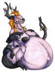  4_breasts 6_arms 6_eyes anthro antlers azagnia_(triprat) big_breasts breasts demon female fenris49 hair horn huge_breasts hyper hyper_pregnancy mammal multi_arm multi_breast multi_eye multi_limb murid murine pregnant rat rodent solo 