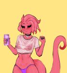  acta anthro blush breasts cephalopod claws clothed clothing coleoid container cup decapodiform female hi_res marine mollusk nipples panties partially_clothed pink_body solo spacewaifu suggestive underwear wet wet_clothing 