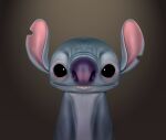  2018 3d_(artwork) alien alternate_version_at_source black_eyes blue_body digital_media_(artwork) disney experiment_(lilo_and_stitch) front_view gradient_background half-length_portrait lilo_and_stitch looking_at_viewer notched_ear portrait purple_nose realistic simple_background smile solo stitch_(lilo_and_stitch) velyash zbrush 
