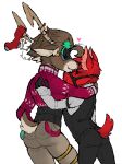  &lt;3 anthro antlers biped blush bottomwear brown_body brown_fur butt camelid capreoline cervid clothed clothing dolph_(fortnite) duo epic_games eyewear fortnite fully_clothed fur heartbreaker_(fortnite) horn llama low_res male male/male mammal pants peach- red_body red_fur reindeer romantic romantic_couple shirt simple_background smile suit sunglasses sweater tan_body tan_fur tight_bottomwear tight_clothing tight_pants topwear vest video_games white_background 