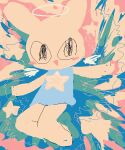  abstract_background ambiguous_gender anthro bronzecatworld clothing halo lagomorph leporid mammal rabbit shirt solo star topwear wings 