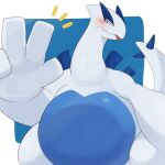  2022 ai_only_dream belly blep blue_belly blue_body blue_eyes blue_tail blush emanata fingers front_view hi_res legendary_pok&eacute;mon looking_at_viewer lugia multicolored_body nintendo pok&eacute;mon pok&eacute;mon_(species) solo tongue tongue_out two_tone_body two_tone_tail video_games white_body 
