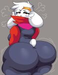  anthro big_butt breasts butt clothed clothing female floppy_ears hair hi_res huge_butt lewd_dorky looking_at_viewer looking_back narrowed_eyes nintendo pok&eacute;mon pok&eacute;mon_(species) raboot red_eyes solo thick_thighs video_games white_body white_hair wide_hips 