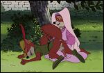  animated anthro balls canid canine clothed clothing disney duo erection female fisting fox fur genitals kaion maid_marian male male/female mammal penis robin_hood robin_hood_(disney) 