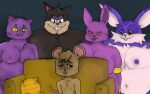  alekoin anthro bedroom_eyes big_the_cat black_body black_fur black_hair black_nose blush bodily_fluids cat_dad_(deltarune) champa chubby_anthro chubby_male deltarune digital_drawing_(artwork) digital_media_(artwork) disney domestic_cat dominant dragon_ball dragon_ball_super felid feline felis fur furniture girly glistening glistening_body glistening_eyes glistening_fur glistening_nipples gold_(metal) gold_jewelry group hair half-closed_eyes hi_res jewelry larger_male male mammal meme moobs mouse murid murine musclegut narrowed_eyes naughty_face nipples overweight overweight_anthro overweight_male pete_(disney) pillow piper_perri_surrounded predator/prey purple_body purple_fur purple_nipples purple_skin rodent seductive sega shaded size_difference slightly_chubby smaller_male sofa sonic_the_hedgehog_(series) sweat sweatdrop teeth tongue tongue_out undertale_(series) video_games whiskers yellow_eyes 