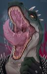  bodily_fluids dinosaur drooling feral hi_res male open_mouth reptile saliva santanahoffman scalie sharp_teeth solo teeth tongue tongue_out uvula 