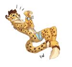  2022 5_fingers anthro brown_hair cheetah digital_media_(artwork) felid feline fingers flashlioness fur hair looking_at_viewer male mammal simple_background solo spots spotted_body spotted_fur white_background 