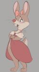  2022 anthro brown_body brown_fur buckteeth clothed clothing digital_media_(artwork) fur grey_background hi_res lagomorph leporid mammal open_mouth rabbit simple_background solo teeth tohupo whiskers 