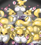  absurd_res ambiguous_penetration anthro bandai_namco big_breasts bodily_fluids breasts digimon digimon_(species) enigi09 female fingering from_behind_position group group_sex hi_res human interspecies male male/female mammal orgy penetration renamon sex sweat 