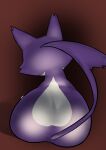  butt fur hi_res nintendo pok&eacute;mon pok&eacute;mon_(species) purple_body purple_fur purrloin rear_view sisimaru solo video_games white_body white_fur 