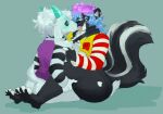  anthro bovid caprine cyan_(cyantmov) dexter_(payaso) duo goat highlights_(coloring) horn male male/male mammal mephitid mordecal skunk tagme 