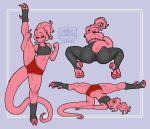  absurd_res acta anthro athletic athletic_female blush bodily_fluids breasts butt cephalopod claws clothed clothing coleoid decapodiform exercise female hi_res marine mollusk partially_clothed pink_body solo spacewaifu spread_legs spreading sweat 