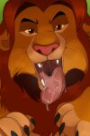  bodily_fluids chubbyjam disney drooling felid feral lion male mammal open_mouth pantherine saliva simba solo the_lion_king tongue tongue_out uvula 