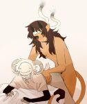  bent_over black_sclera blush bovid caprine caprine_demon demon dream_(youtuber) dream_smp duo from_behind_position goat_demon goat_tail horn male male/male mammal mask nipples ohbladeoh sapnap_(youtuber) sex smiley_face 