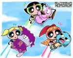  blossom_(ppg) bubbles_(ppg) buttercup_(ppg) cartoon_network chowder_(character) chowder_(series) commentary courage_(character) courage_the_cowardly_dog danishi gumball_watterson highres pantyhose powerpuff_girls scene_reference the_amazing_world_of_gumball 