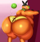  anthro axel_the_tepig belly big_butt bubble_butt butt green_nose grin hi_res huge_butt hyper hyper_butt looking_back male megacoolbear_(artist) nintendo obese obese_anthro obese_male orange_body overweight overweight_anthro overweight_male pok&eacute;mon pok&eacute;mon_(species) smile solo tepig thick_thighs video_games 