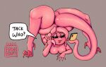  acta anthro blush breasts cellphone cephalopod claws dialogue fangs fellatio female flexible hair hi_res holding_object marine mollusk open_mouth open_smile oral penile phone pink_body sex smile solo spacewaifu speech_bubble teeth 