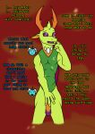  anthro arthropod changeling confusion dantett dialogue ember_(mlp) friendship_is_magic hasbro hi_res male my_little_pony solo talking_to_another thorax_(mlp) 